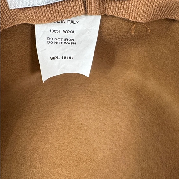 SUTTON STUDIO 100% Wool Felt Cloche Brown Hat Beige Bow Accent Made In Italy - Picture 6 of 6